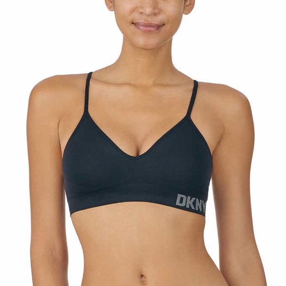 NWT DKNY Women's Seamless All Day Two Pack Bra Black/Sand Size Small $50 JJJ12 - Picture 6 of 7